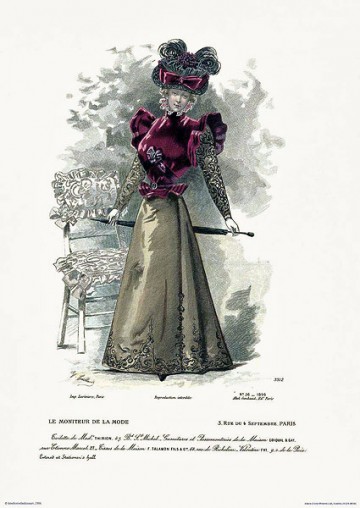 From a fashion journal publication started in 1843 - A very rare print